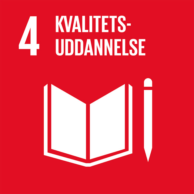 Ikon for verdensmål nr. 4 - Kvalitetsuddannelse.