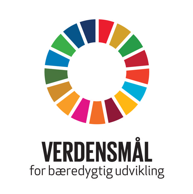 Logo for FNs verdensmål med teksten 